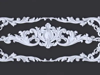 Central decor ornament for furniture 3D model 725