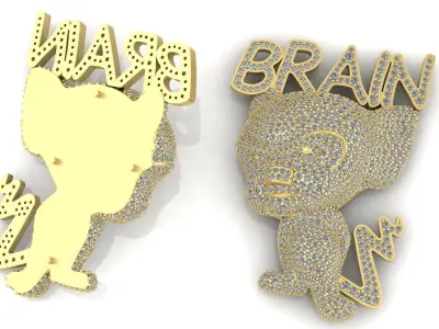 Pinky and the brain 3D print model