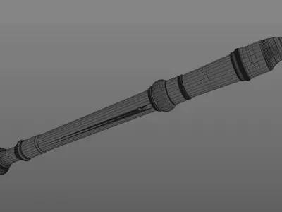 Flute HD - Musical Instrument Low-poly 3D model