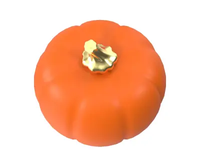 Orange Pumpkin Low-poly 3D model