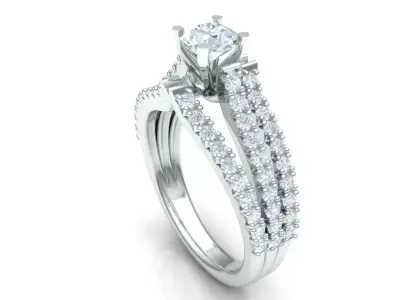 Diamond engagement ring solitaire Free 3D print model