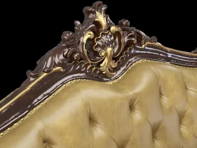 Leather sofa 3 3D model