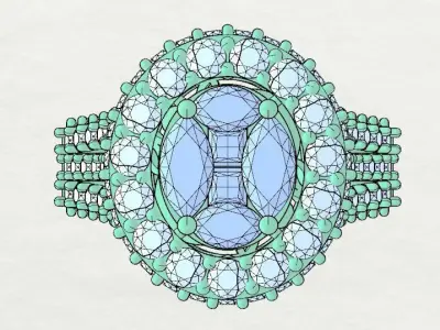 Halo Jewelry Ring 3D print model