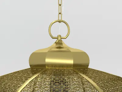 Arabic stained glass brass lamp 3D model