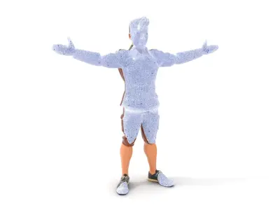 Animated D Character Model in Brown Uniform  Rigged and Animated Low-poly 3D model