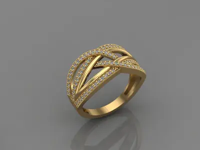 STL 3DM Print Ready Women Diamond Ring Lightweight Printable  3D print model 176
