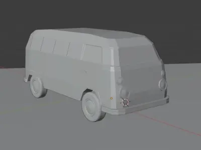 Bully VW Bus Lowpoly Free 3D model