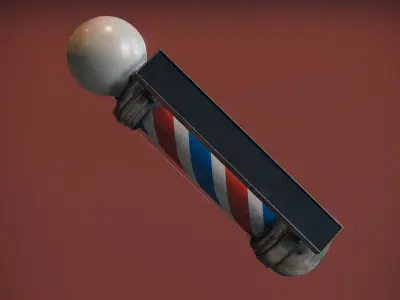 Barber Pole Low-poly 3D model