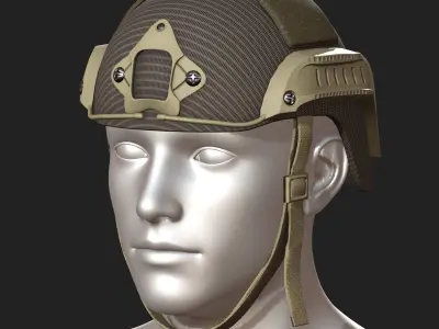 Helmet scifi military combat soldier armor  Low-poly 3D model