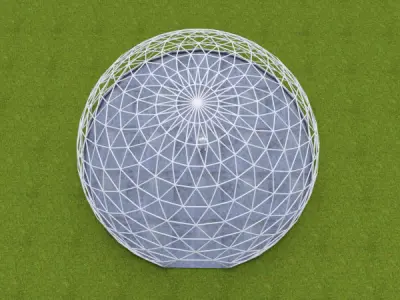 Dome - Triangulated with entry opening and foundation Low-poly 3D model