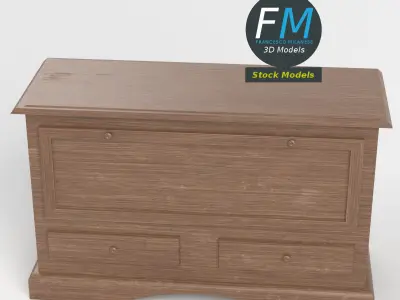 Wooden sideboard 2 3D model