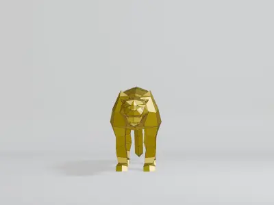 Polygonal Cougar Low-poly 3D model