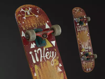 Skateboard Low-poly 3D model get