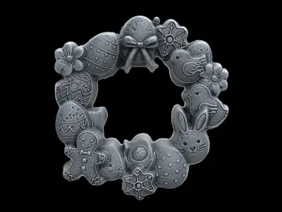 easter eggs wall decor  3D print model