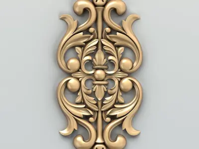 Carved decor central 014 3D model