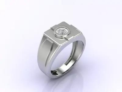 Print Ready STL 3DM  Gents Rings Diamond Men Ring  3D print model 207