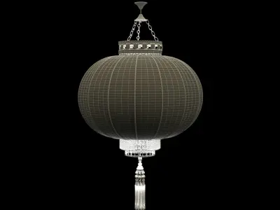 Chinese red lantern 3D model 34