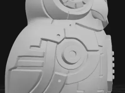 Industrial Owl Sculpture 3D print model