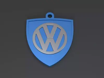 volkswagen logo key ring 02 3D print model