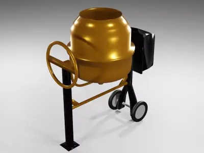 Concrete mixer Obj and Blend 3D model
