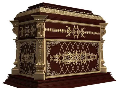 Chest 07 Red Low-poly 3D model