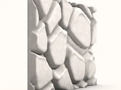 Massive Stone Rubble Wall Geometry 3D model