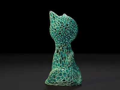 Cat Voronoi 3D print model
