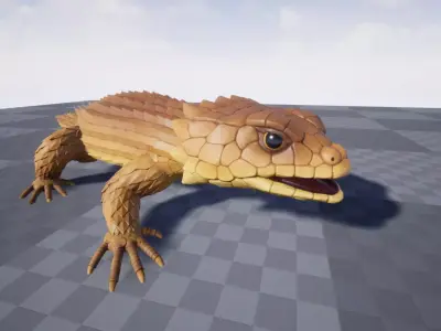 Armadillo lizard  Handpainted  GAME READY Low-poly 3D model