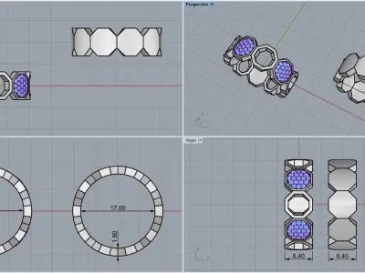 Bee Honeycomb ring 255 3D print model