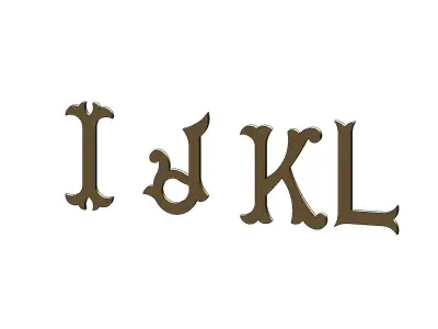 Vintage Monogram Font Letters Alphabet  3D print model