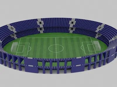  Football Stadium  Low-poly 3D model