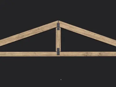 Wooden Roof Truss 01 Low-poly 3D model