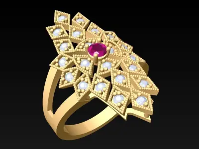Diamond Ring - Womens Rings - N2324 3D print model