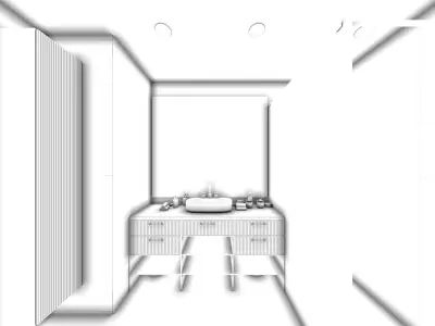 Luxury Bathroom Model - Modern Bathroom Design -  Low-poly 3D model