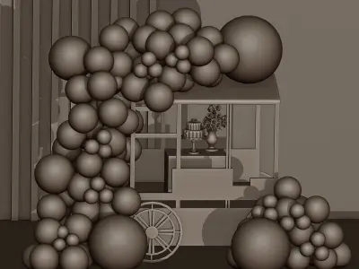 Party Balloons Birthday wedding anniversary Balloons decoration 3D model