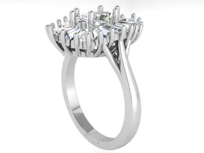 Marquise Diamond Cluster Ring 3557 3D print model