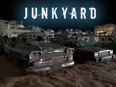 Junkyard Environment Low-poly 3D model
