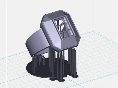Square Ring with 3 baguette 3D print model