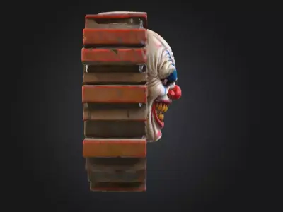 Sinister Brickwall Clown Low-poly 3D model