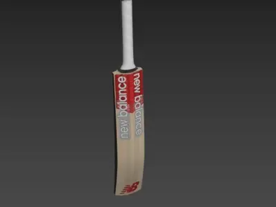 cricket bat Low-poly 3D model