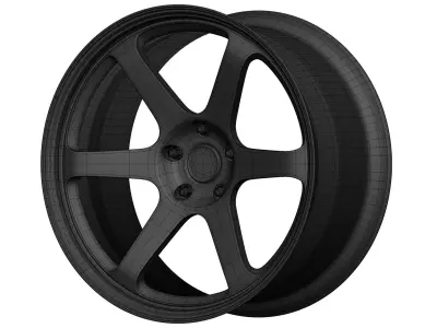 Volk TE37 Aftermarket Wheel Low-poly 3D model