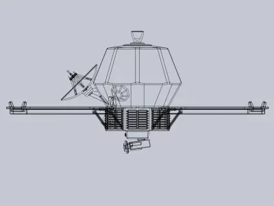 Mariner 9 Mars Probe Basic Printable Model 3D print model