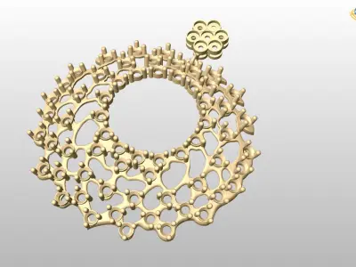 pearlearring gold - plated piece of jewelry 3D print model
