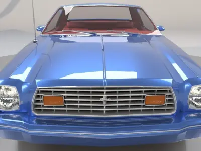 Mustang Ghia 1976 Low Poly 3D model