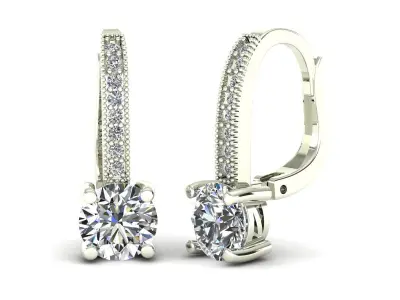 Women Diamond Earrings 3D print model 52