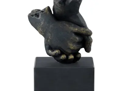 Lovers Hands Entwined Sculpture 3D model