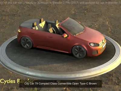 City Cars All Types A B C D E Brown 3D Model Collection