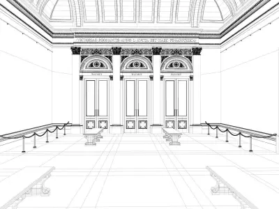 Museum Interior - London National Gallery - Central Hall 3D model