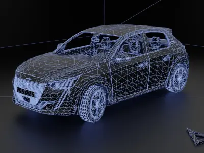 Peugeot 208 2021 Low-poly 3D model