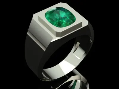 Emerald Men Ring 3D print model